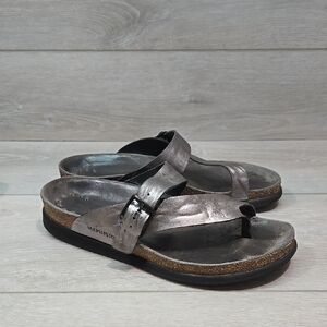 Mephisto Women's Leather Loop Toe Platform Sandals Shoes Sz 38/8